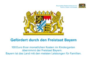 Informationsbild zur Förderung des Freistaats Bayern .